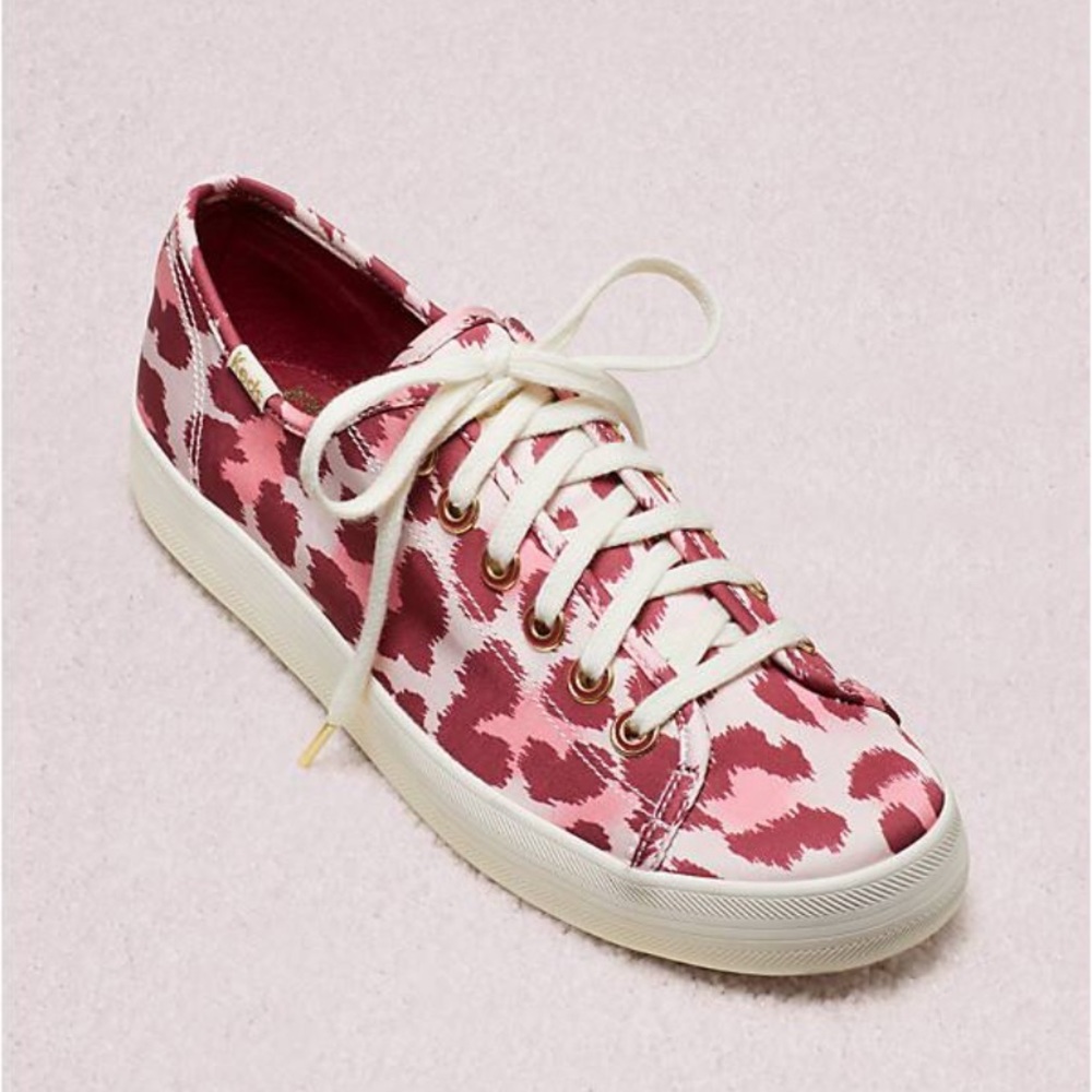 Keds X Kate Spade Kickstart Leopard Satin Sneakers - Picture 1 of 9